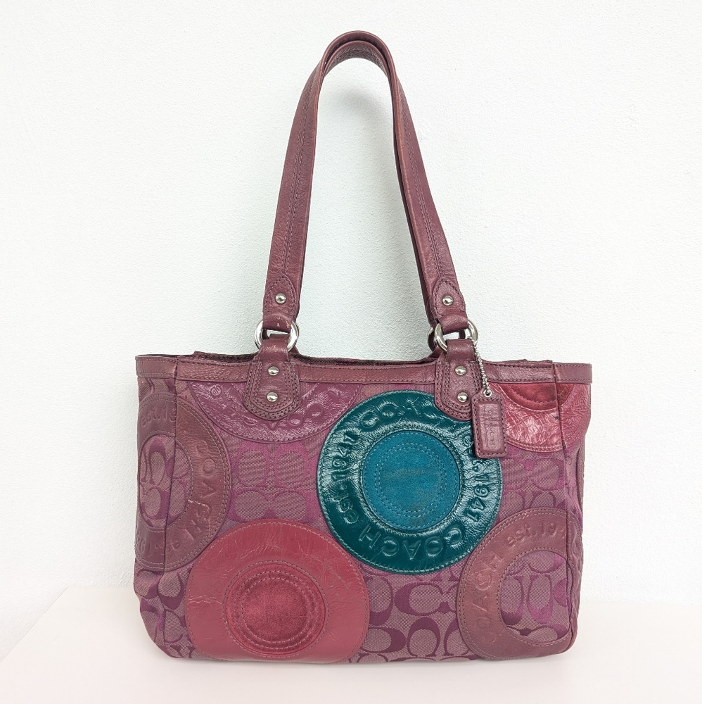 Coach Signature Limited Edition Multicolor Patchw… - image 1